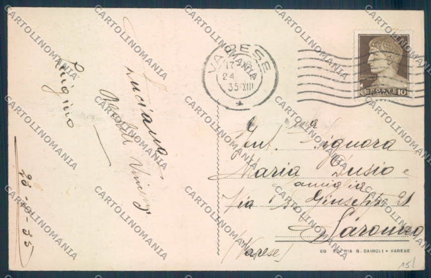 Varese Sacro Monte PIEGATA cartolina LQ6261 – retro