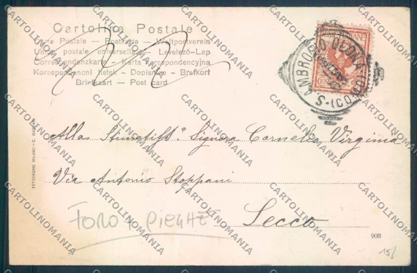 Varese Sacro Monte FORO PIEGHE cartolina LQ6285 – retro