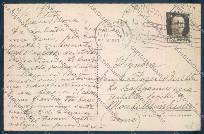 Varese Masnago cartolina LQ6340 – retro