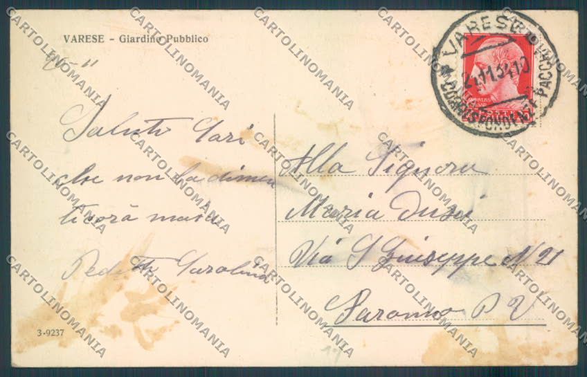 Varese Giardini cartolina LQ6356 – retro
