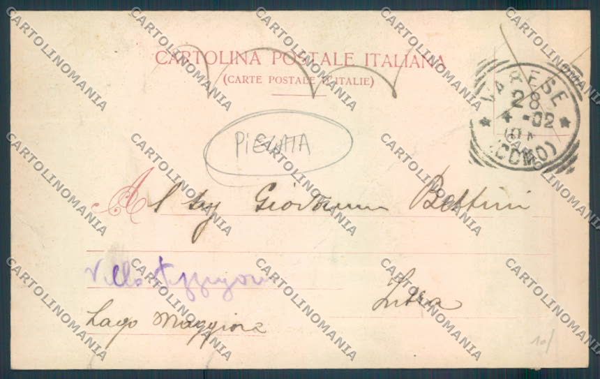 Varese Giardini PIEGATA cartolina LQ6394 – retro