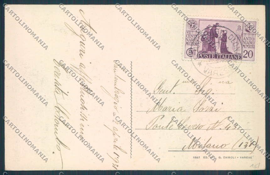 Varese Sant'Ambrogio cartolina LQ6486 – retro
