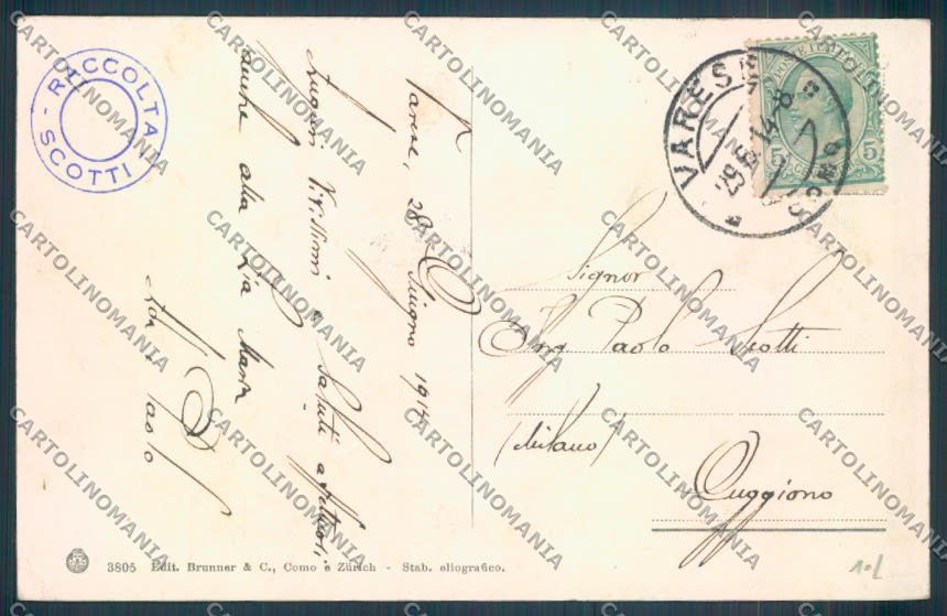Varese Lago di Monte Rosa cartolina LQ6497 – retro