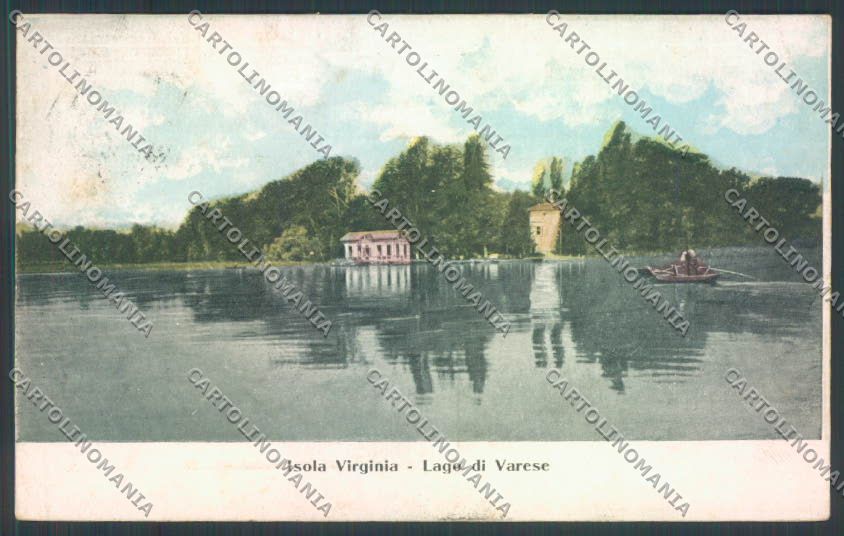 Varese Lago di Isola Virginia cartolina LQ6508 – fronte