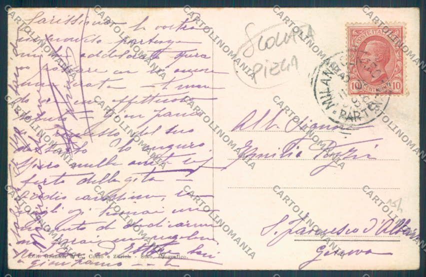 Varese Città SCOLLATA PIEGA cartolina LQ6521 – retro