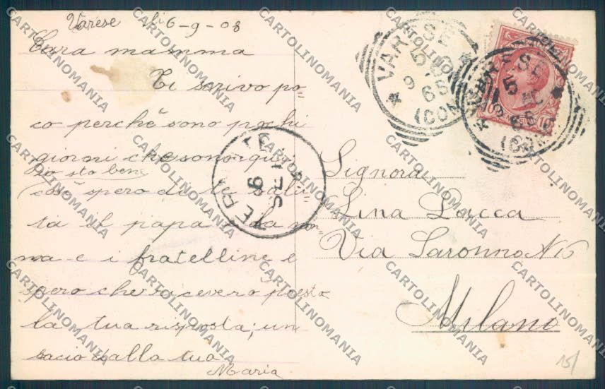 Varese Città cartolina LQ6546 – retro