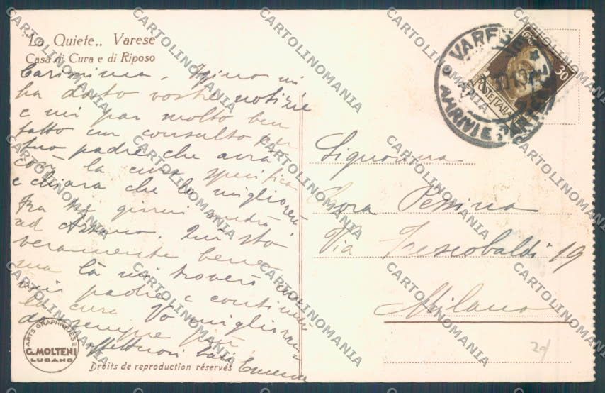 Varese Città cartolina LQ6579 – retro