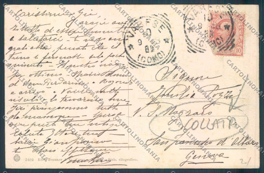 Varese Città SCOLLATA cartolina LQ6580 – retro
