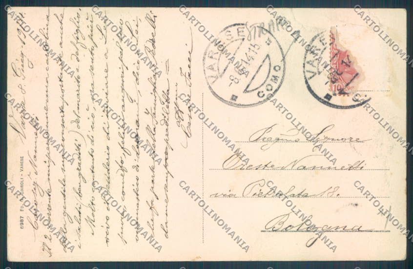Varese Città Garibaldi STRAPPO cartolina LQ6619 – retro