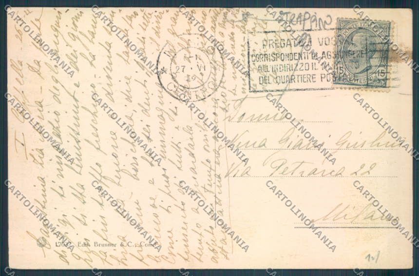 Varese Città STRAPPINO cartolina LQ6674 – retro