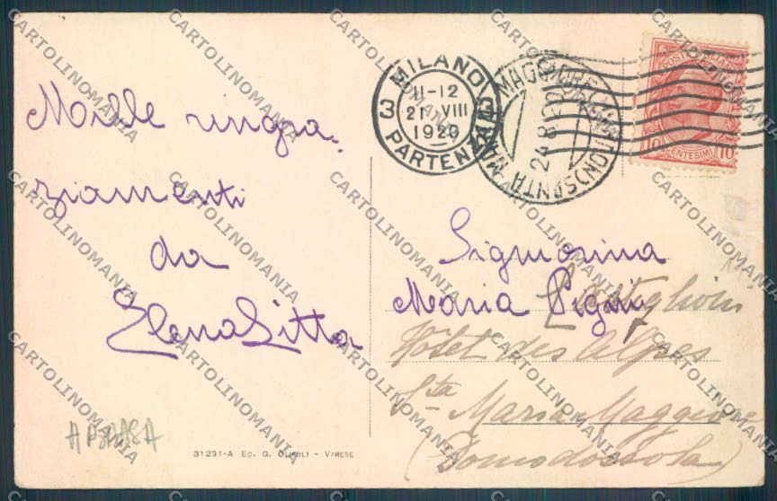 Varese Città ABRASA cartolina LQ6684 – retro