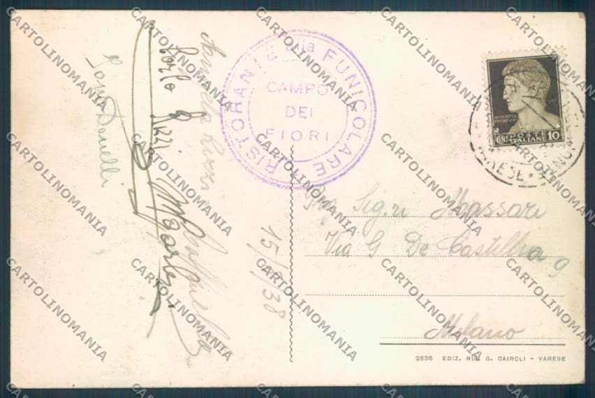 Varese Campo dei Fiori cartolina LQ6708 – retro