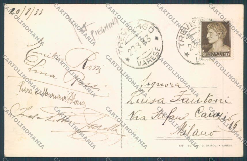Varese Campo dei Fiori PIEGHINA cartolina LQ6722 – retro