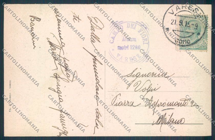Varese Campo dei Fiori cartolina LQ6723 – retro