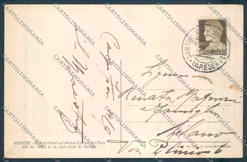 Varese Campo dei Fiori cartolina LQ6746 – retro