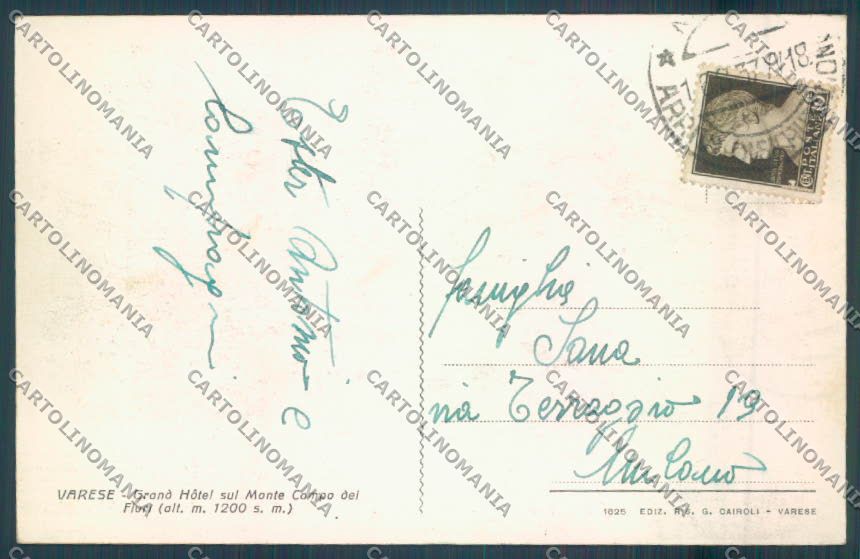 Varese Campo dei Fiori cartolina LQ6747 – retro