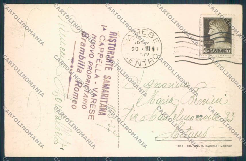 Varese Campo dei Fiori cartolina LQ6759 – retro