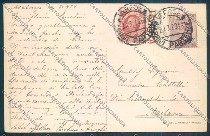 Varese Campo dei Fiori cartolina LQ6793 – retro