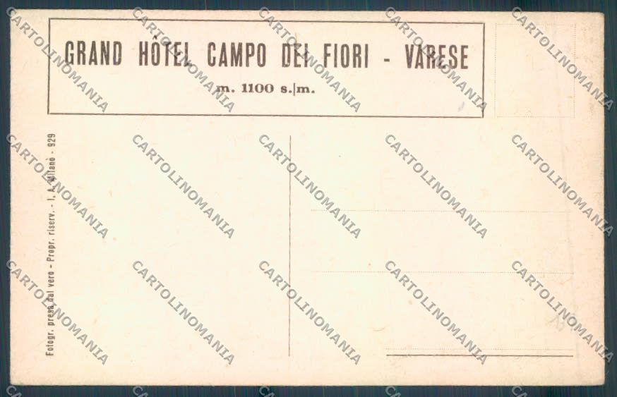 Varese Campo dei Fiori cartolina LQ6854 – retro