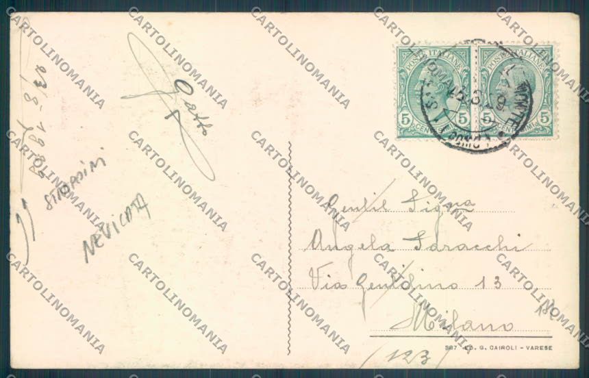 Varese Sacro Monte Nevicata STRAPPINI cartolina LQ6878 – retro