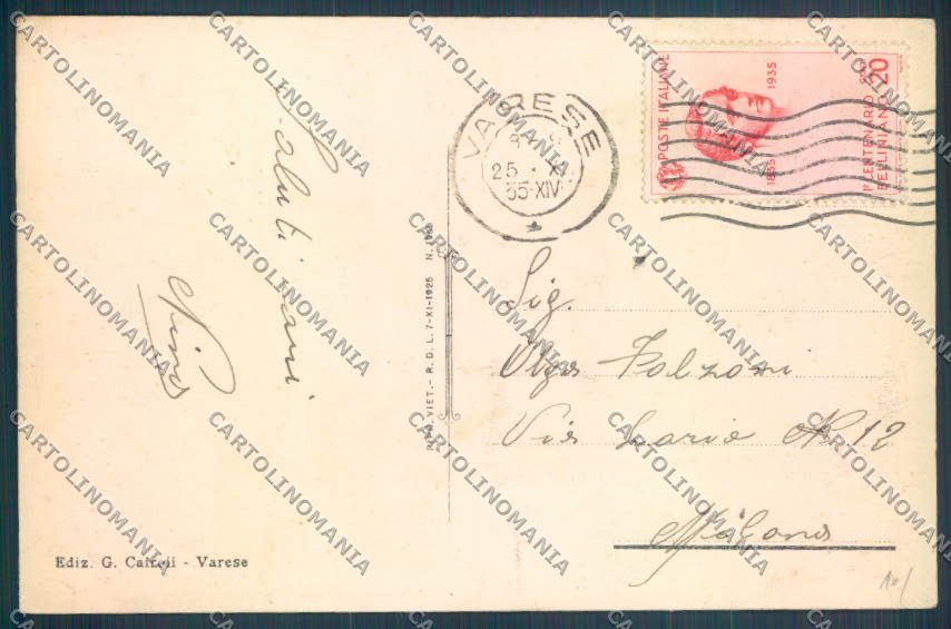 Varese Sacro Monte cartolina LQ6883 – retro