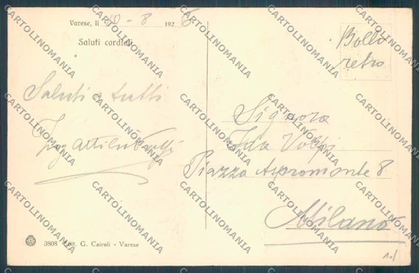 Varese Sacro Monte cartolina LQ6943 – retro
