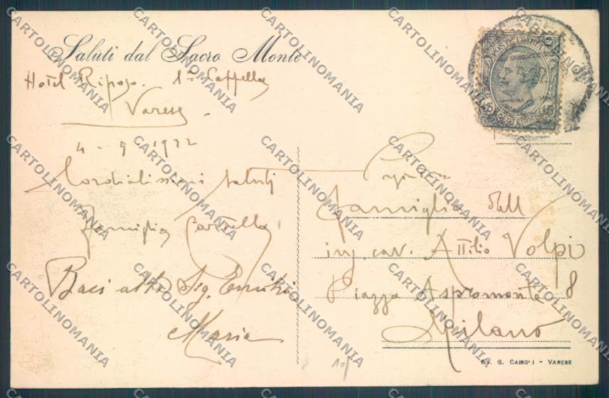 Varese Sacro Monte cartolina LQ6950 – retro