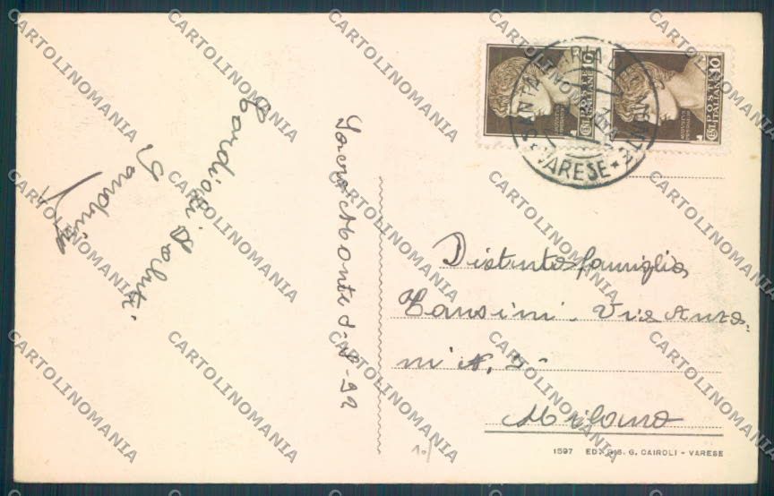 Varese Sacro Monte cartolina LQ6959 – retro
