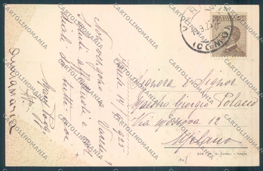 Varese Sacro Monte cartolina LQ6989 – retro