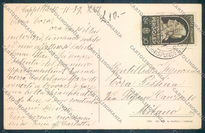 Varese Sacro Monte cartolina LQ6997 – retro