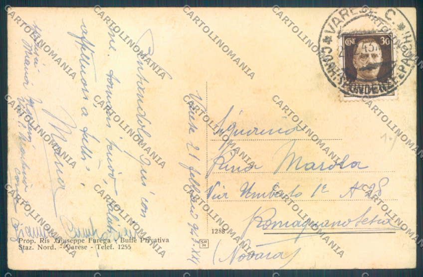 Varese Sacro Monte cartolina LQ7012 – retro