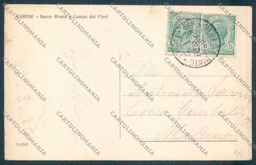 Varese Sacro Monte cartolina LQ7017 – retro