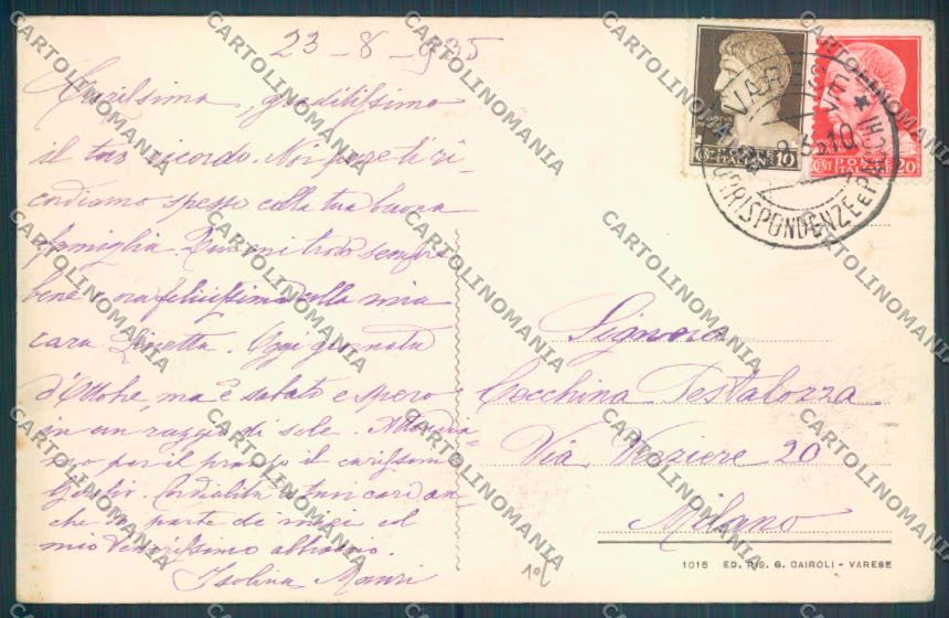 Varese Sacro Monte cartolina LQ7020 – retro