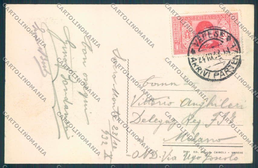 Varese Sacro Monte Funicolare cartolina LQ7037 – retro