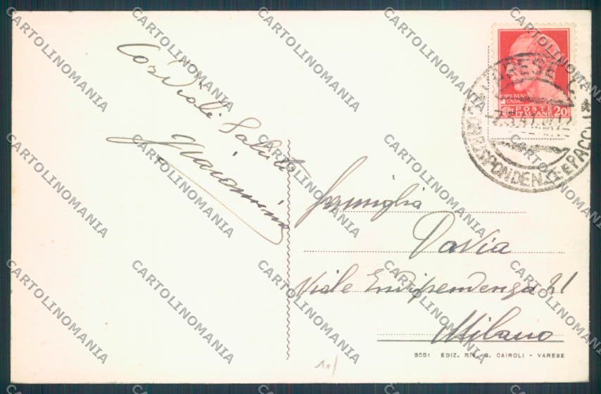 Varese Sacro Monte cartolina LQ7043 – retro