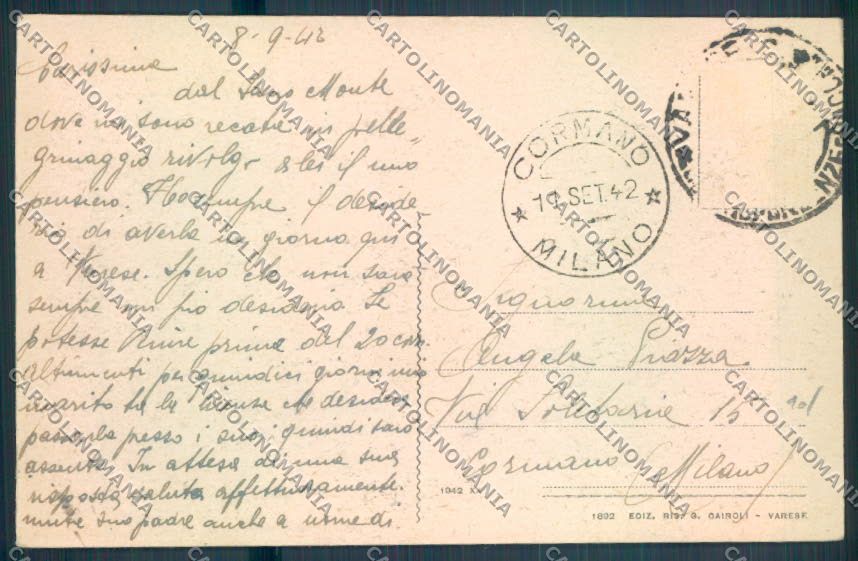 Varese Sacro Monte cartolina LQ7063 – retro
