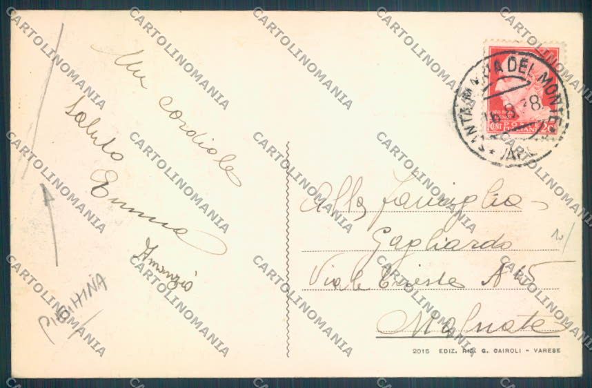 Varese Sacro Monte PIEGHINA cartolina LQ7071 – retro