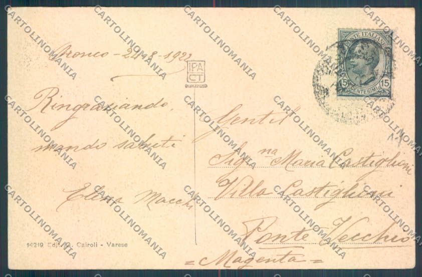 Varese Sacro Monte cartolina LQ7086 – retro