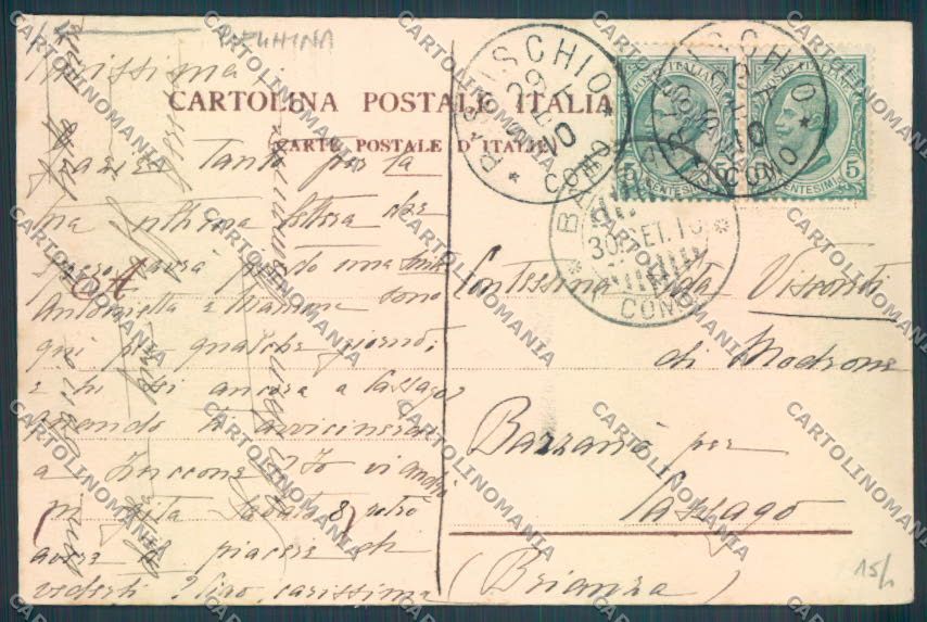 Varese Bisuschio PIEGHINA cartolina LQ7145 – retro