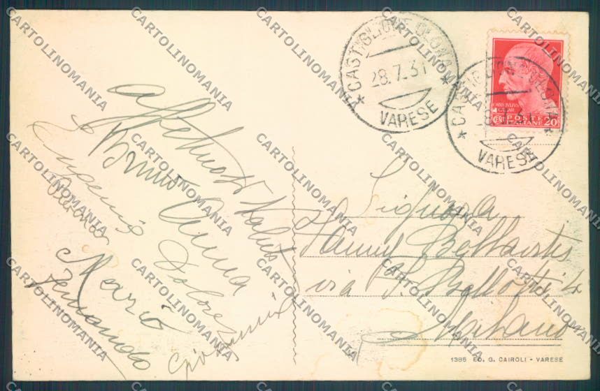 Varese Castiglione Olona cartolina LQ7176 – retro
