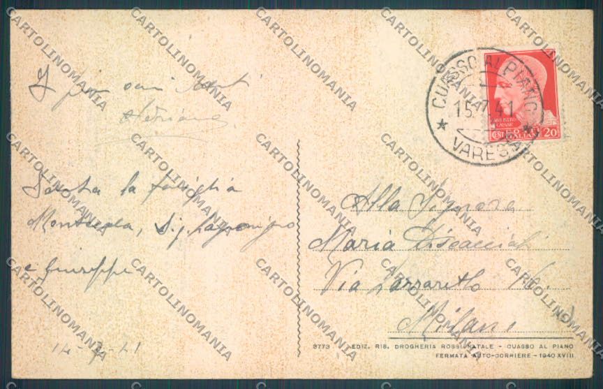 Varese Cuasso al Piano cartolina LQ7256 – retro
