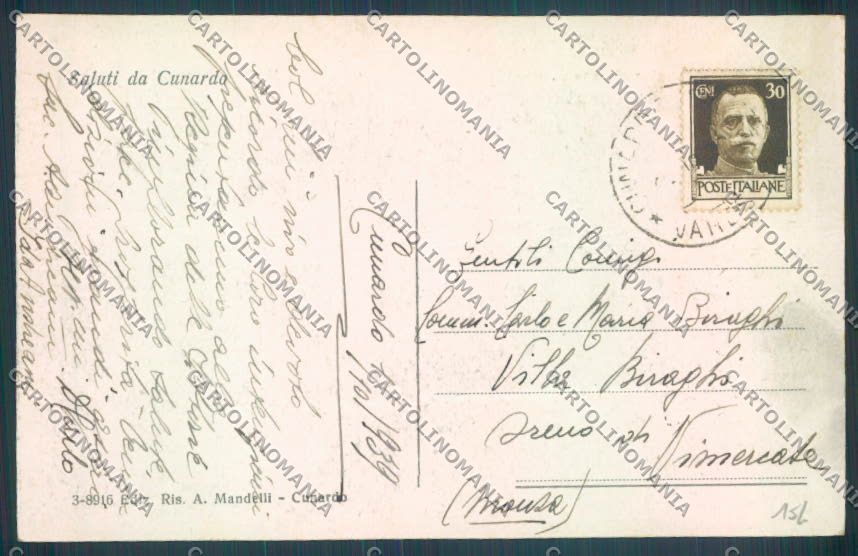 Varese Cunardo cartolina LQ7288 – retro