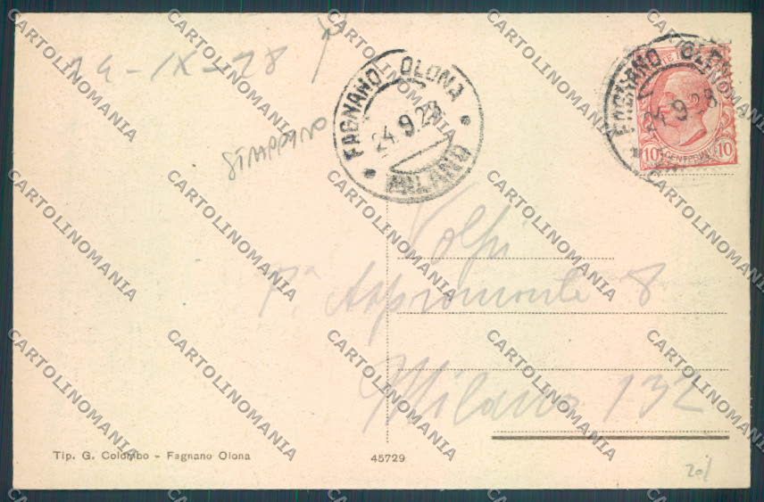 Varese Fagnano Olona STRAPPINO cartolina LQ7293 – retro