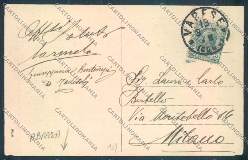 Varese Valganna Ganna ABRASA cartolina LQ7312 – retro