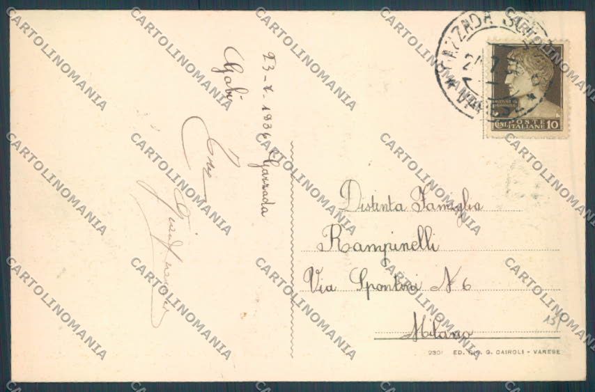 Varese Gazzada Schianno cartolina LQ7327 – retro