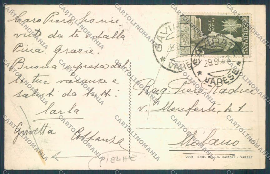 Varese Gavirate PIEGHE cartolina LQ7340 – retro