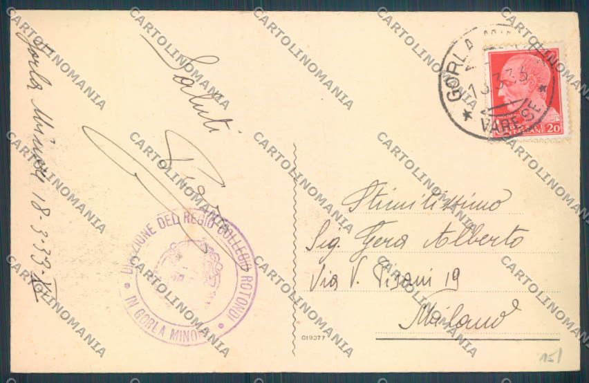 Varese Gorla Minore Collegio cartolina LQ7400 – retro