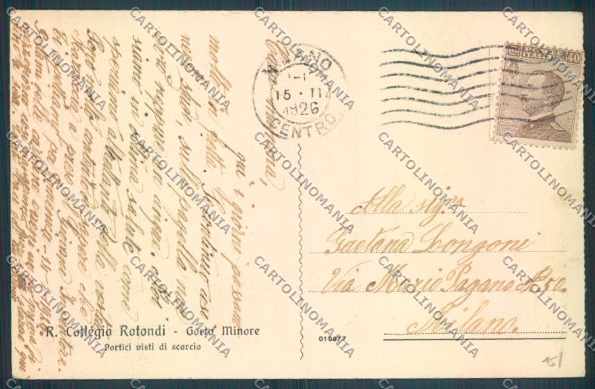 Varese Gorla Minore Collegio cartolina LQ7401 – retro
