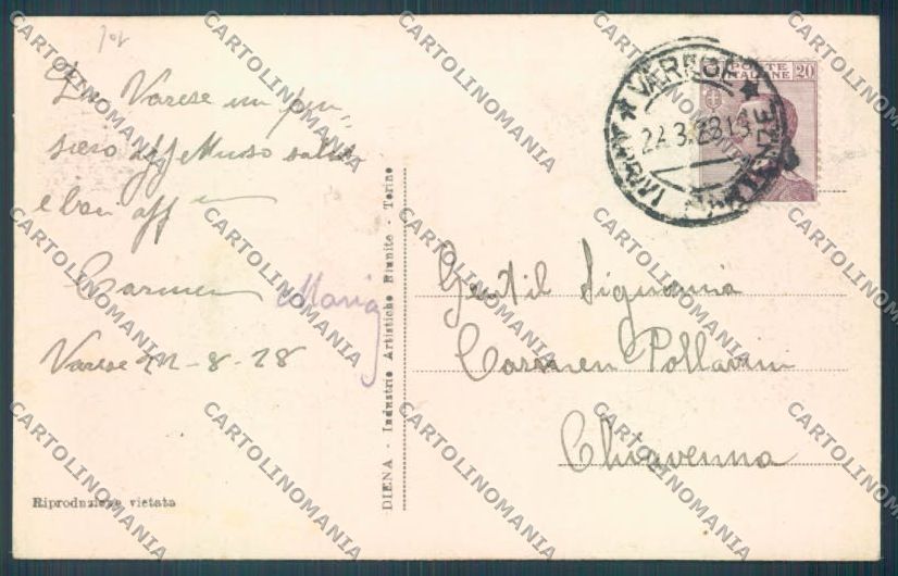 Varese Lago di PIEGHINA cartolina LQ7405 – retro