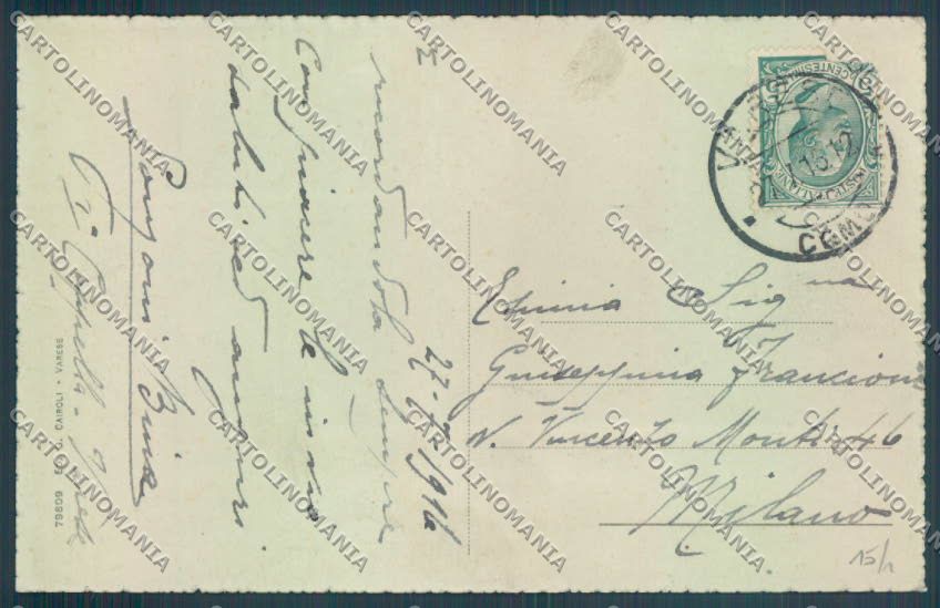 Varese Lago di Isola Virginia cartolina LQ7412 – retro